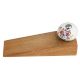 White Floral Leafy Painted Wooden Door Stopper